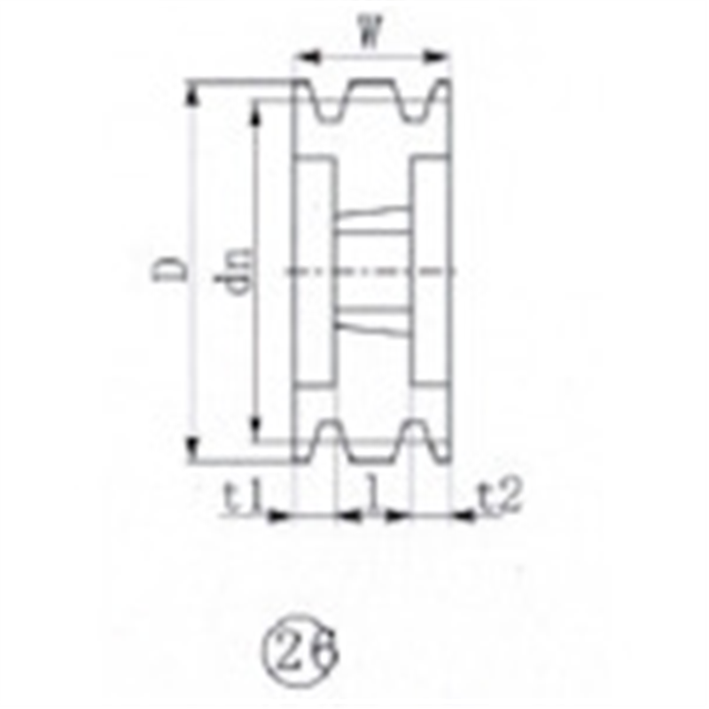 EVN ブッシングプーリー SPB 150mm 溝数4 1個（ご注文単位1個）【直送品】