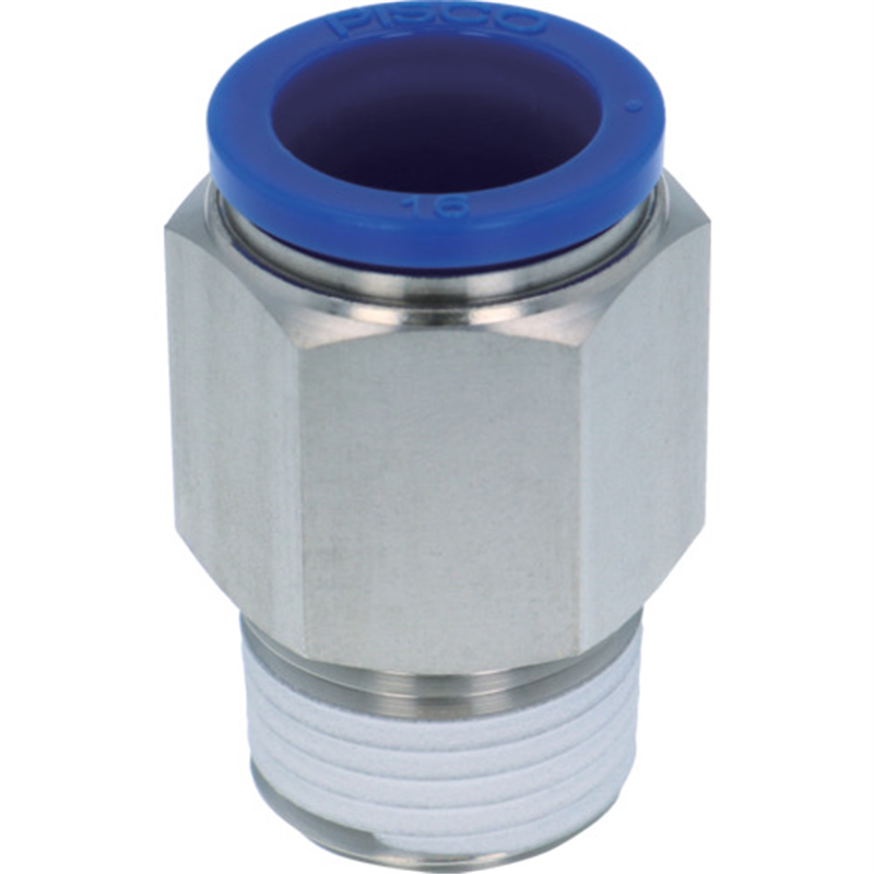 PISCO 耐腐蝕性SUS303相当継手 ストレートチューブ16ネジR1/2 1個（ご注文単位1個）【直送品】