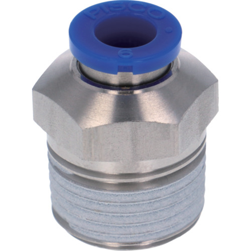 PISCO 耐腐蝕性SUS303相当継手 ストレートチューブ6ネジR3/8 1個（ご注文単位1個）【直送品】