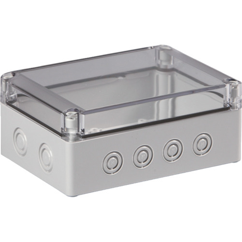 タカチ ノックアウト付防水・防塵ボックス 透明/ホワイトグレー 125×175×75 1台（ご注文単位1台）【直送品】