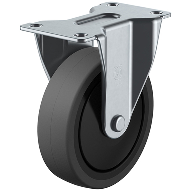 ユーエイ プレート式 固定 キャスター エラストマー 車輪径100mm  SILENTタイプ SR型 取付寸法82×40 1個（ご注文単位1個）【直送品】