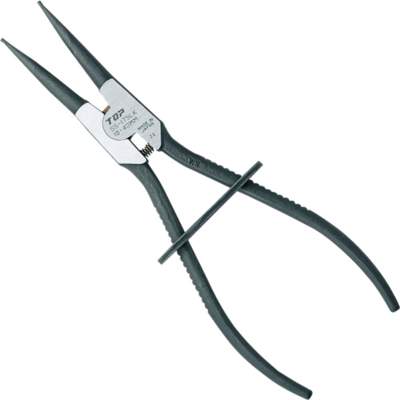 TOP ロック式スナップリングプライヤ軸用 ロック式スナップリングプライヤ 軸用直爪 175mm 使用範囲19~40mm 1丁（ご注文単位1丁）【直送品】
