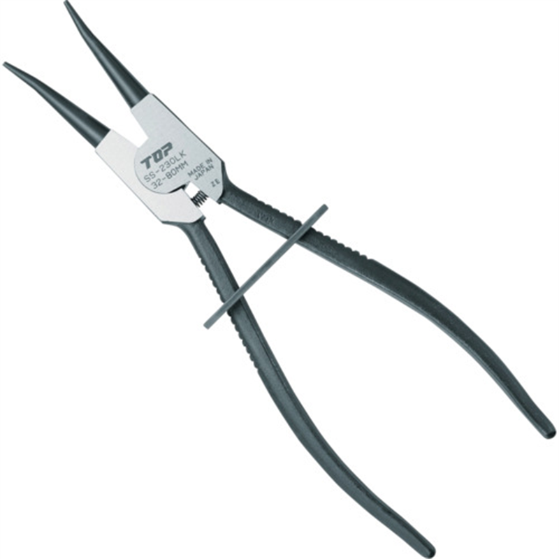TOP ロック式スナップリングプライヤ軸用 ロック式スナップリングプライヤ 軸用直爪 230mm 使用範囲32~80mm 1丁（ご注文単位1丁）【直送品】
