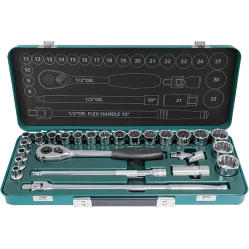 SATA 12角ソケットレンチセット 差込角12.7mm(25点)   1セット（ご注文単位1セット）【直送品】