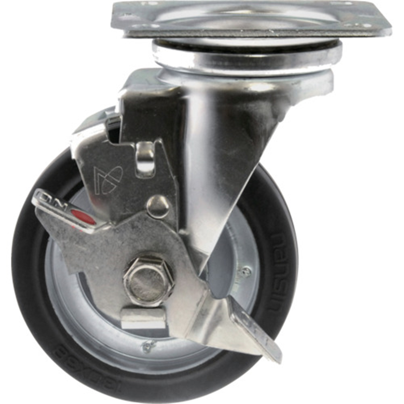 SPACIO プレートタイプ金属キャスター自在ストッパー付きSTー130S 1個（ご注文単位1個）【直送品】