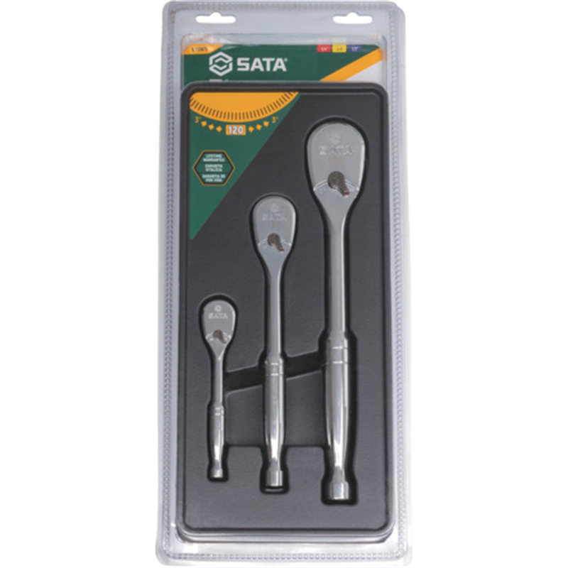 SATA ラチェットハンドル3点セット 120XP 差込角12.7mm差込角9.5mm差込角6.35mm 1セット（ご注文単位1セット）【直送品】