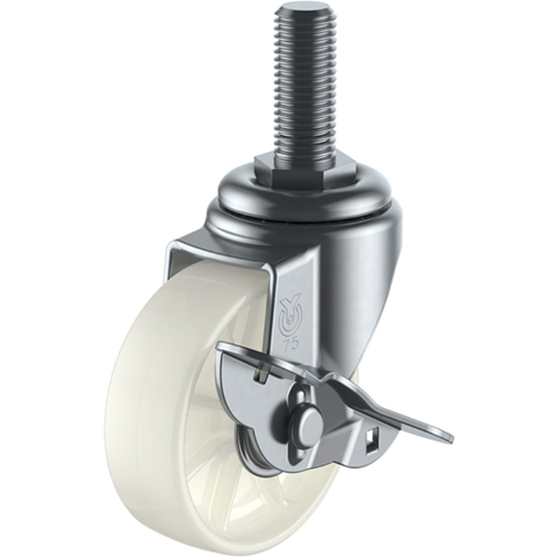 ユーエイ ねじ込み式 自在 キャスター ナイロン 車輪径75mm ストッパー付き Sタイプ ST-S型 ネジ寸法M16×40ピッチ2 1個（ご注文単位1個）【直送品】
