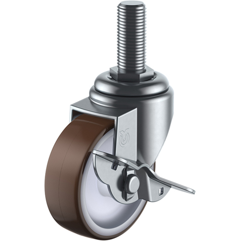 ユーエイ ねじ込み式 自在 キャスター ウレタン 車輪径75mm ストッパー付き Sタイプ ST-S型 ネジ寸法M16×40ピッチ2 1個（ご注文単位1個）【直送品】