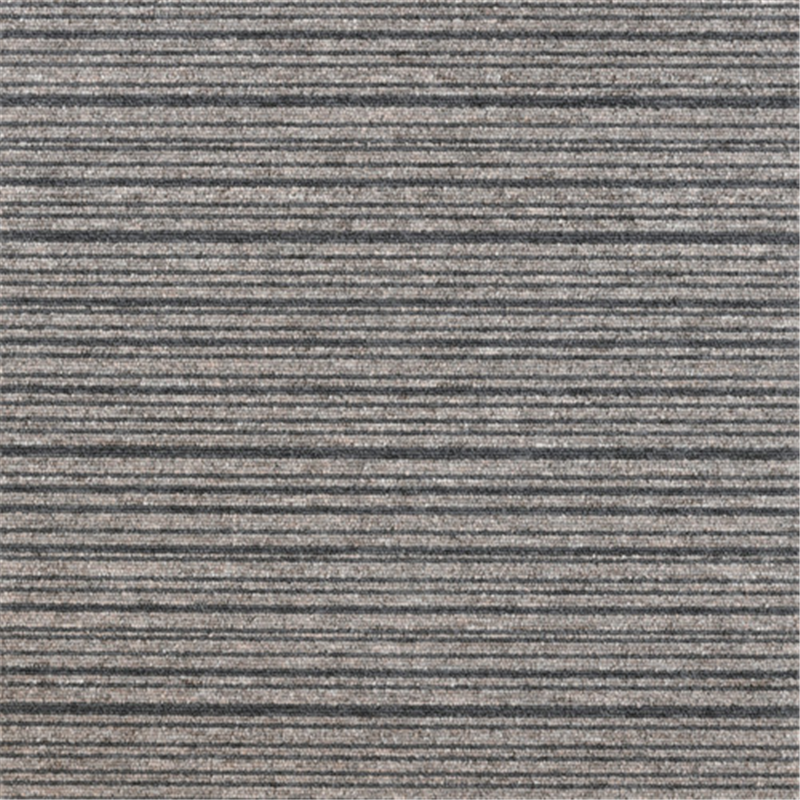 大島屋 日本製タイルカーペット ストライプブラウン 50×50cm 1枚（ご注文単位1枚）【直送品】