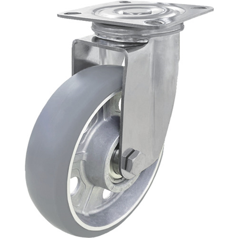 ユーエイ プレート式 自在 ステンレスキャスター アルティメットウレタン 車輪径150mm  Jタイプ SUS-J2型  1個（ご注文単位1個）【直送品】