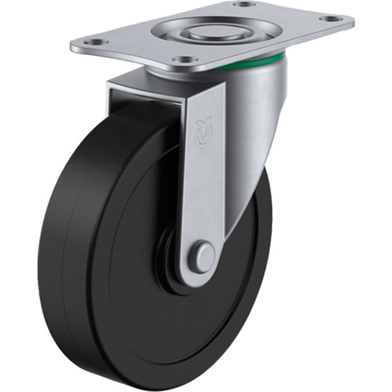 ユーエイ プレート式 自在 ステンレスキャスター ゴム 車輪径50mm  Eタイプ SUS-E型 取付寸法56×28 1個（ご注文単位1個）【直送品】