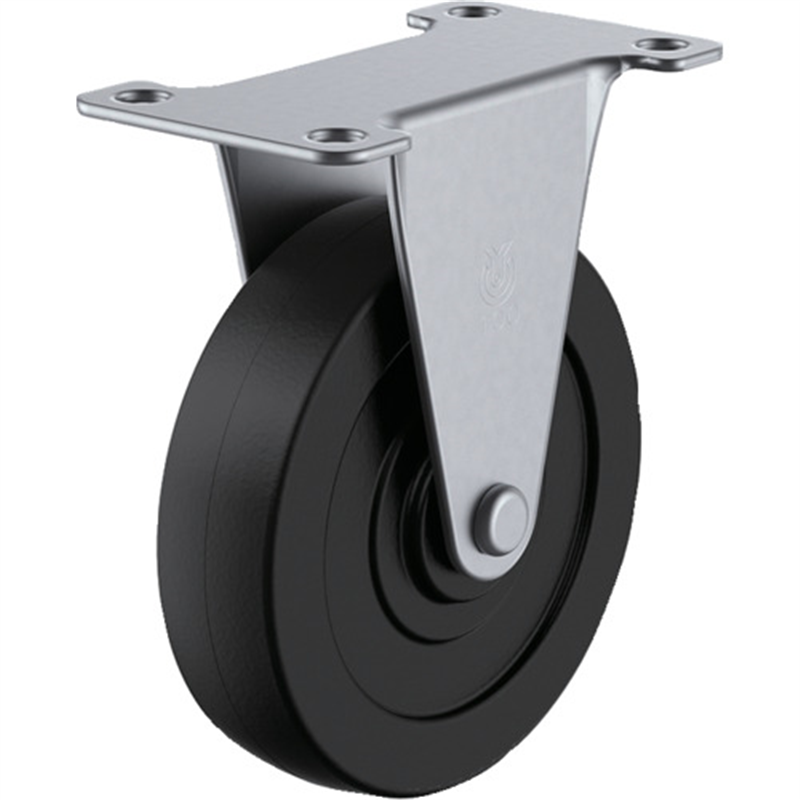 ユーエイ プレート式 固定 ステンレスキャスター ゴム 車輪径50mm Eタイプ SUS-ER型 取付寸法56×28 1個(ご注文単位1個)【直送品】