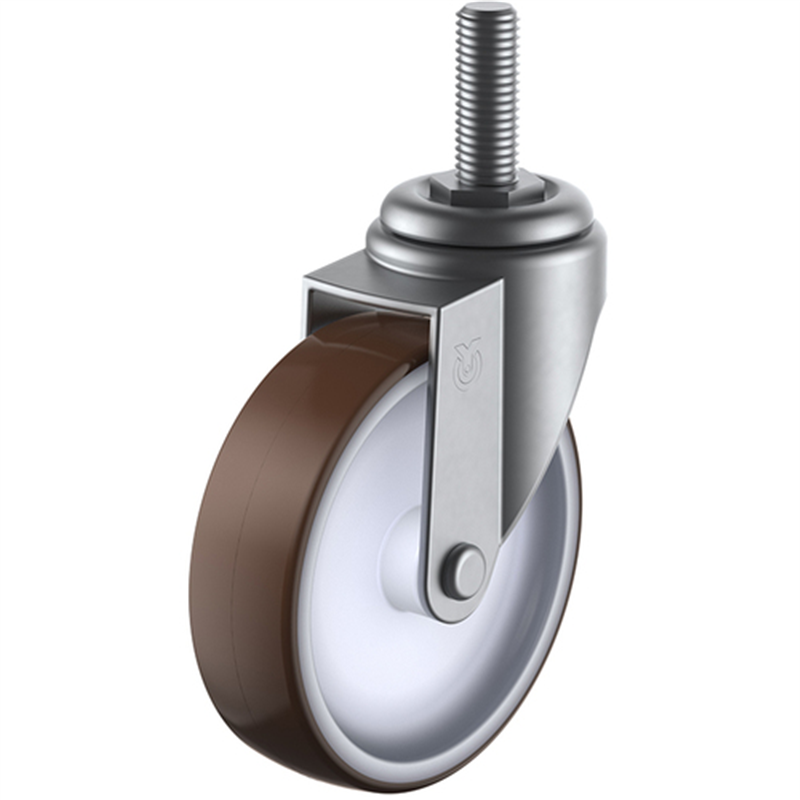 ユーエイ ねじ込み式 自在 ステンレスキャスター ウレタン 車輪径100mm  Eタイプ SUS-ET型 ネジ寸法M12×35ピッチ1.75 1個（ご注文単位1個）【直送品】