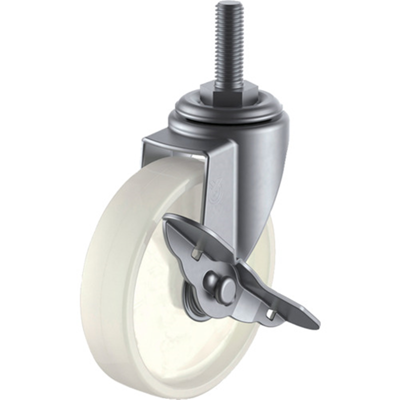 ユーエイ ねじ込み式 自在 ステンレスキャスター ナイロン 車輪径50mm ストッパー付き Eタイプ SUS-ET-S型 ネジ寸法M12×35ピッチ1.75 1個（ご注文単位1個）【直送品】