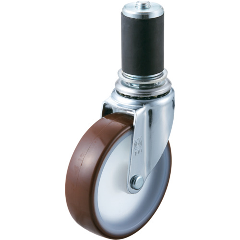 ユーエイ 差込式 自在 ステンレスキャスター ウレタン 車輪径100mm  Eタイプ SUS-ETF型 パイプ径35 1個（ご注文単位1個）【直送品】