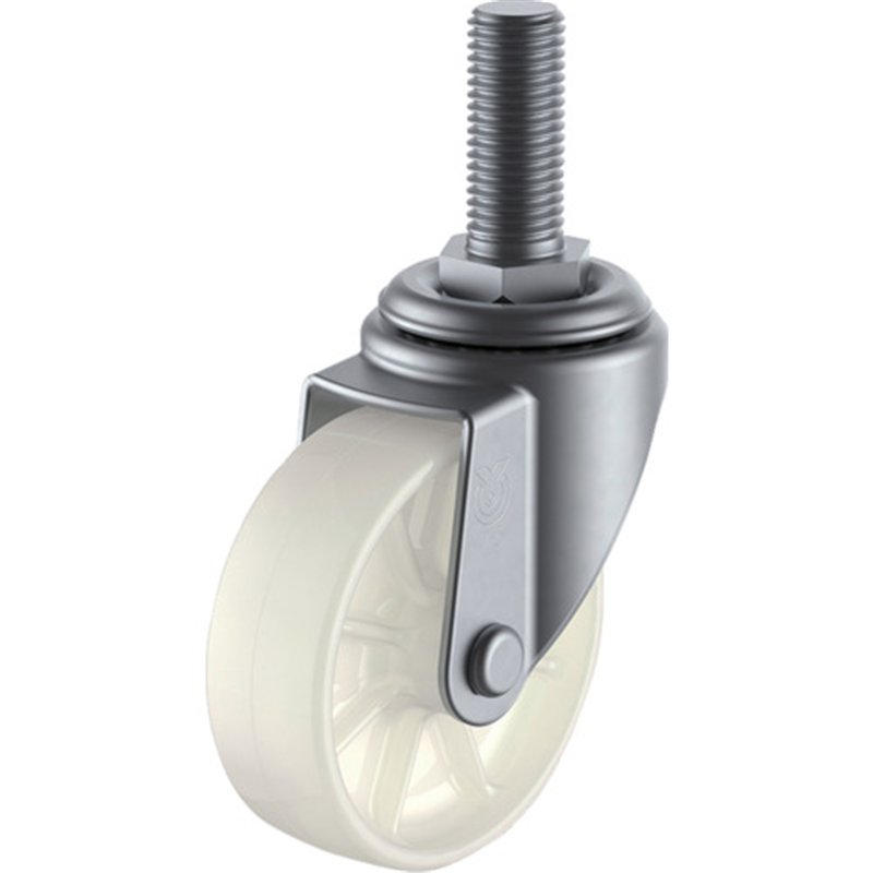 ユーエイ ねじ込み式 自在 ステンレスキャスター ナイロン 車輪径50mm  Sタイプ SUS-ST型 ネジ寸法M12×35ピッチ1.75 1個（ご注文単位1個）【直送品】