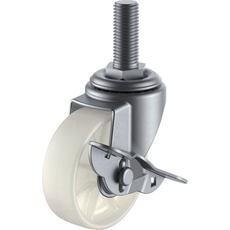 ユーエイ ねじ込み式 自在 ステンレスキャスター ナイロン 車輪径75mm ストッパー付き Sタイプ SUS-ST-S型 ネジ寸法M12×35ピッチ1.75 1個（ご注文単位1個）【直送品】