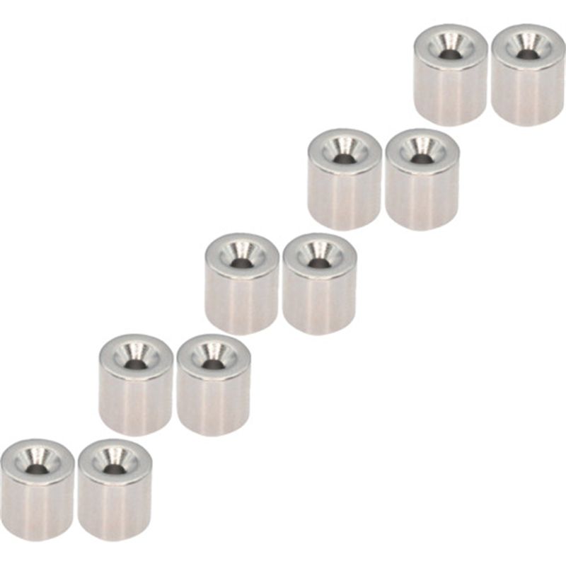 TRUSCO まとめ買い ネオジム丸形磁石 皿ねじ穴付 外径7MM×7MM M1.6 10個入 1パック（ご注文単位1パック）【直送品】