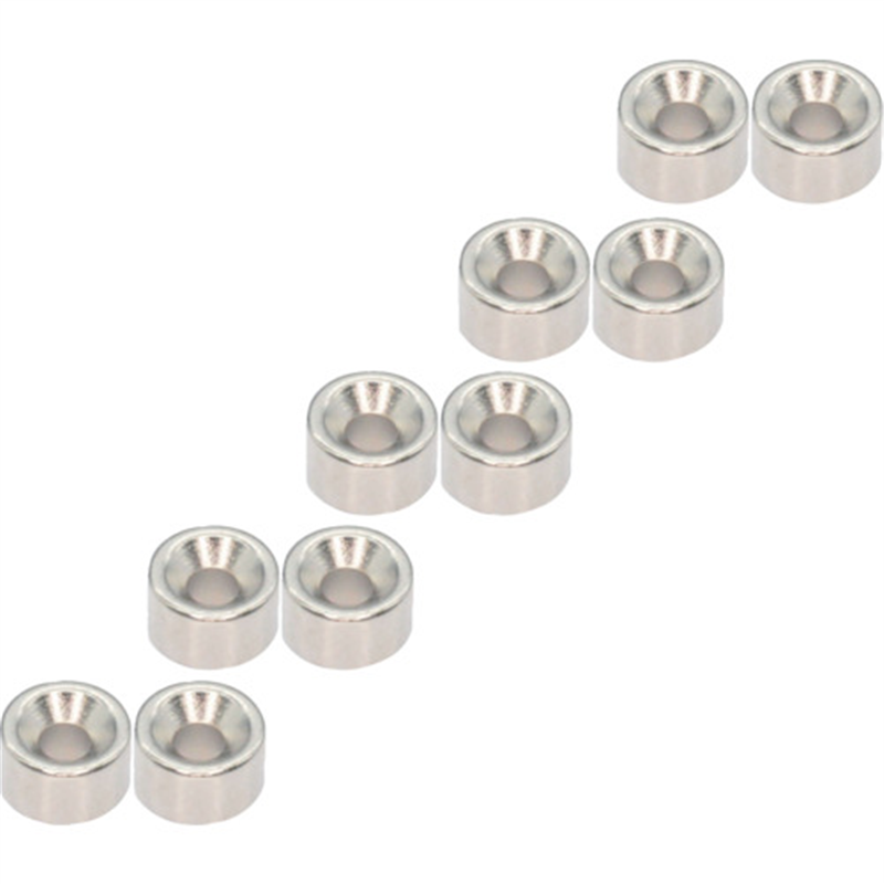 TRUSCO まとめ買い ネオジム丸形磁石 皿ねじ穴付 外径8mm×4mm M2 10個入 1パック（ご注文単位1パック）【直送品】