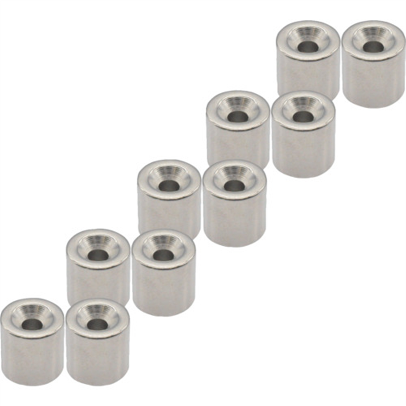 TRUSCO まとめ買い ネオジム丸形磁石 皿ねじ穴付 外径8mm×8mm M2 10個入 1パック（ご注文単位1パック）【直送品】