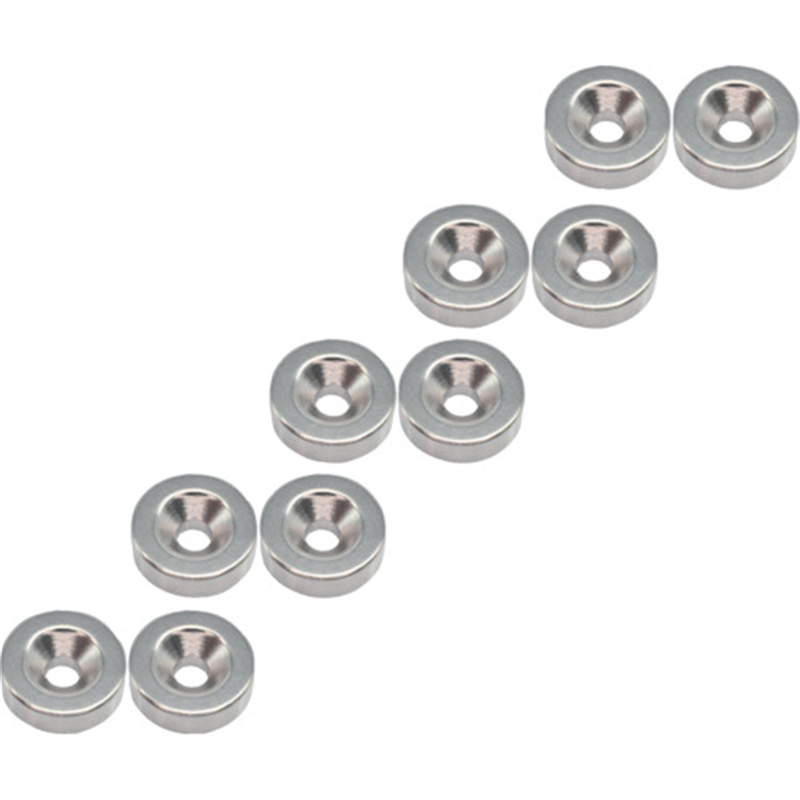 TRUSCO まとめ買い ネオジム丸形磁石 皿ねじ穴付 外径9mm×3mm M2 10個入 1パック（ご注文単位1パック）【直送品】