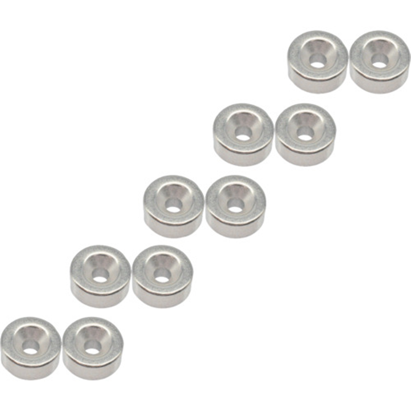 TRUSCO まとめ買い ネオジム丸形磁石 皿ねじ穴付 外径9mm×4mm M2 10個入 1パック（ご注文単位1パック）【直送品】