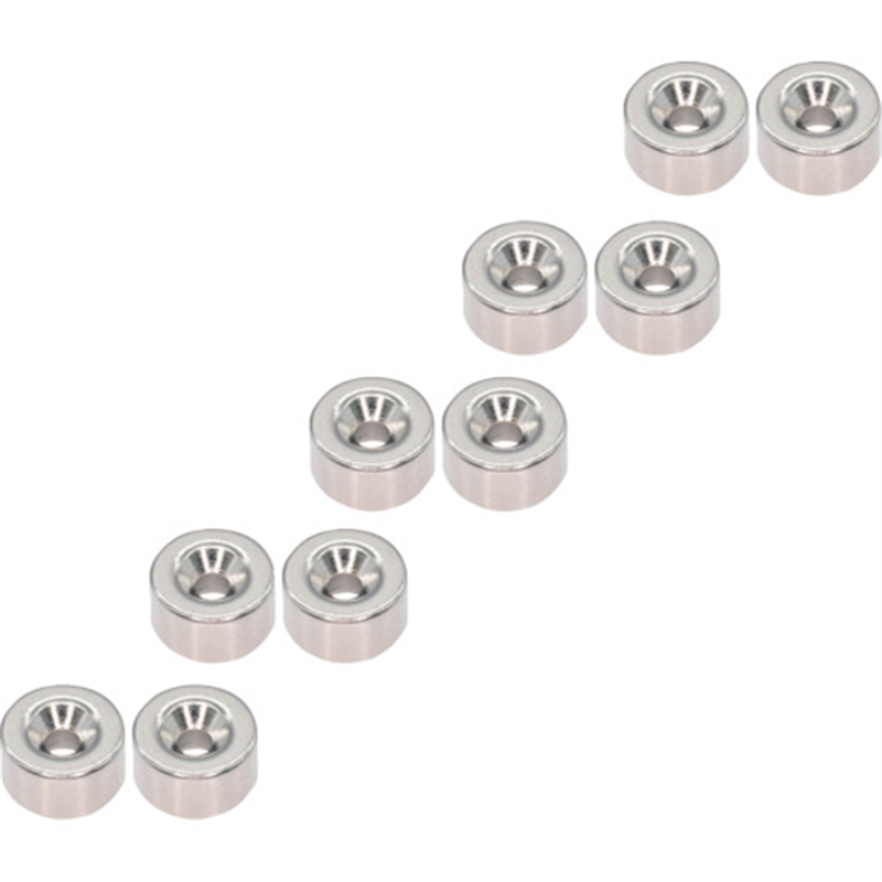 TRUSCO まとめ買い ネオジム丸形磁石 皿ねじ穴付 外径9mm×5mm M2 10個入 1パック（ご注文単位1パック）【直送品】