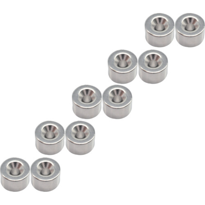 TRUSCO まとめ買い ネオジム丸形磁石 皿ねじ穴付 外径12mmX8mm M3 10個入 1パック（ご注文単位1パック）【直送品】
