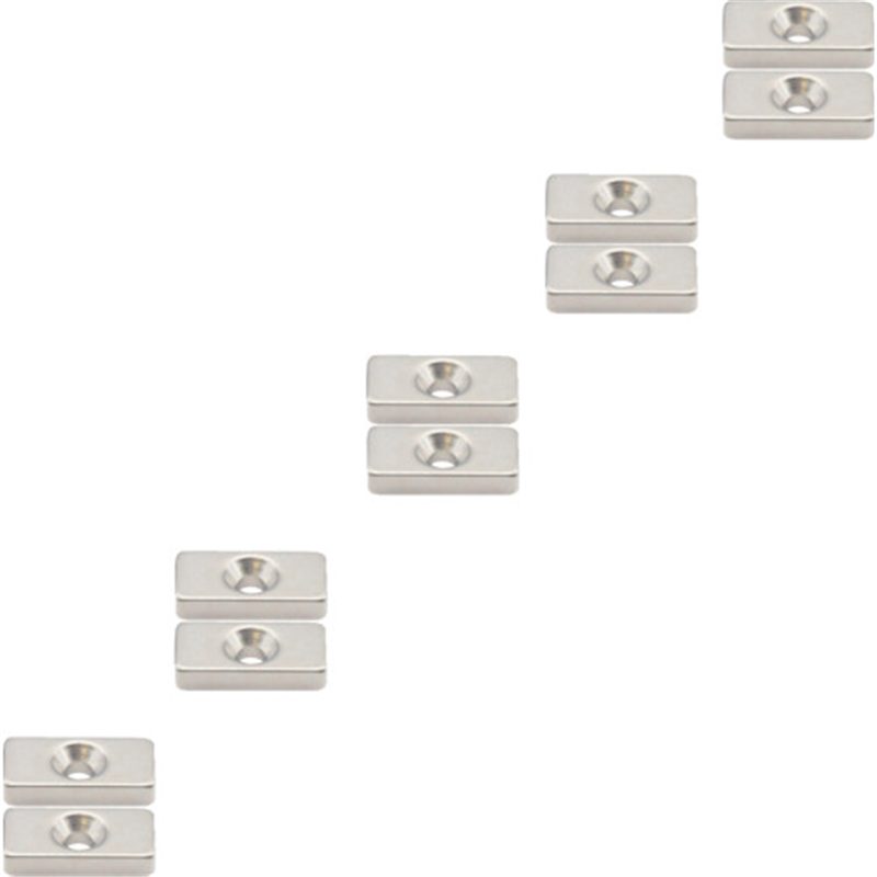 TRUSCO まとめ買い ネオジム角形磁石 皿ねじ穴付 20mm×10mm×4mm M3 10個入 1パック（ご注文単位1パック）【直送品】