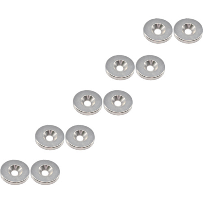 TRUSCO まとめ買い ネオジム丸形磁石 皿ねじ穴付 外径24mm×4mm M5 10個入 1パック（ご注文単位1パック）【直送品】