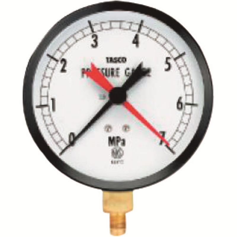タスコ 100φフレアタイプ圧力計(7.0MPa 設置針式) 1個（ご注文単位1個）【直送品】