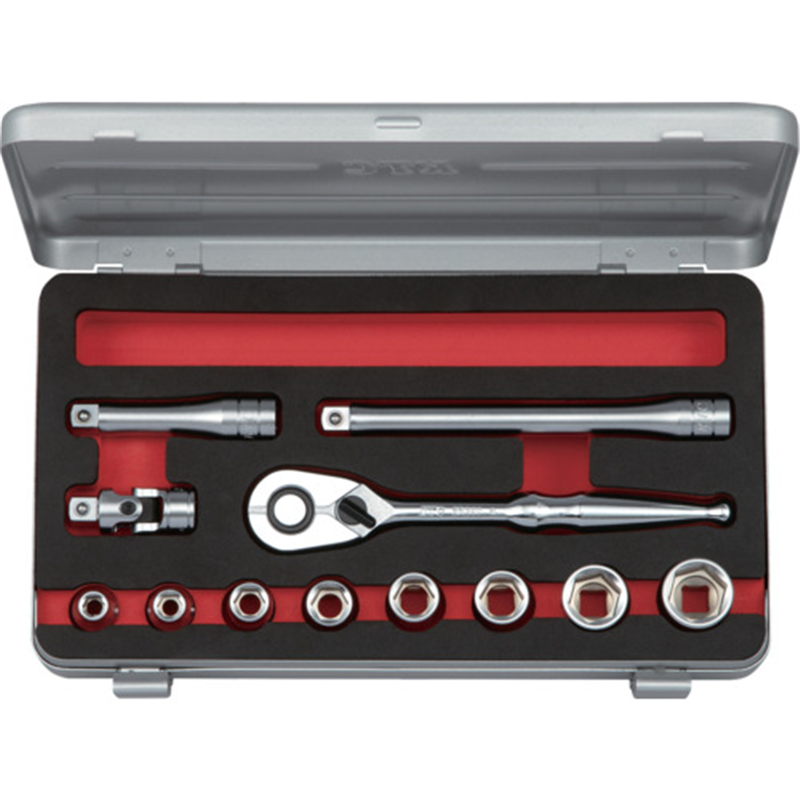KTC 9.5sq.ソケットセット(六角)[12点] 1セット（ご注文単位1セット）【直送品】
