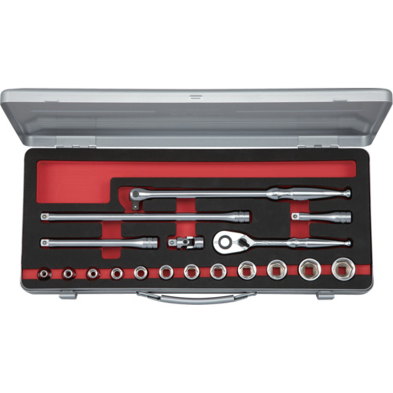 KTC 9.5sq.ソケットセット(六角)[18点] 1セット（ご注文単位1セット）【直送品】