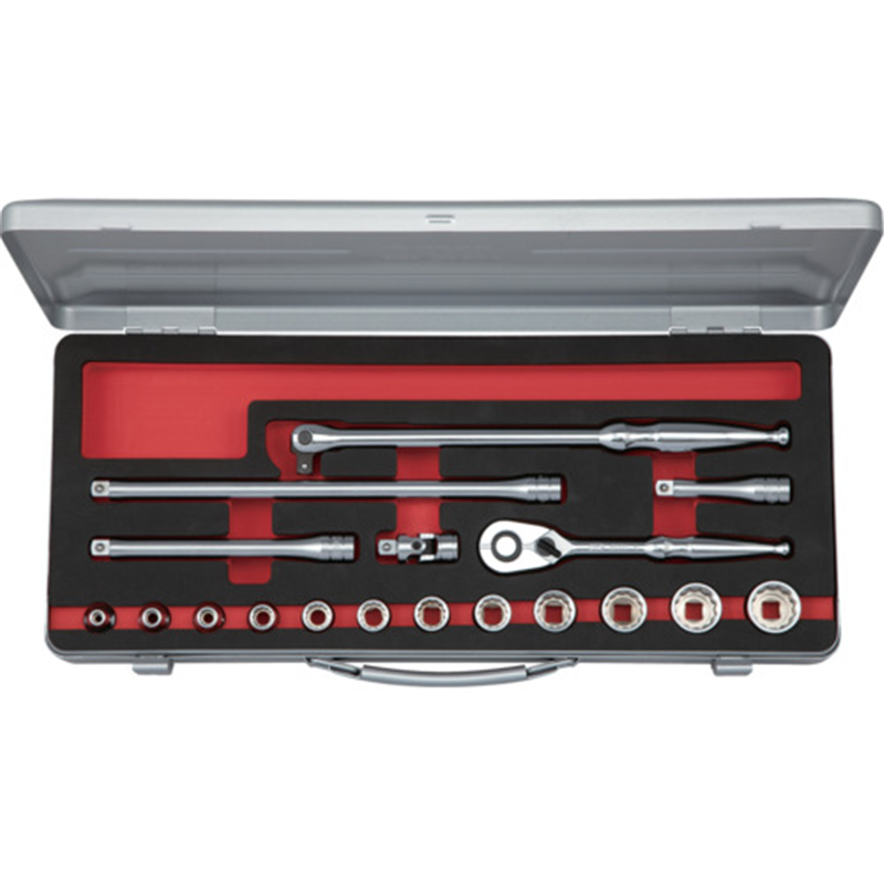 KTC 9.5sq.ソケットセット(十二角)[18点] 1セット（ご注文単位1セット）【直送品】