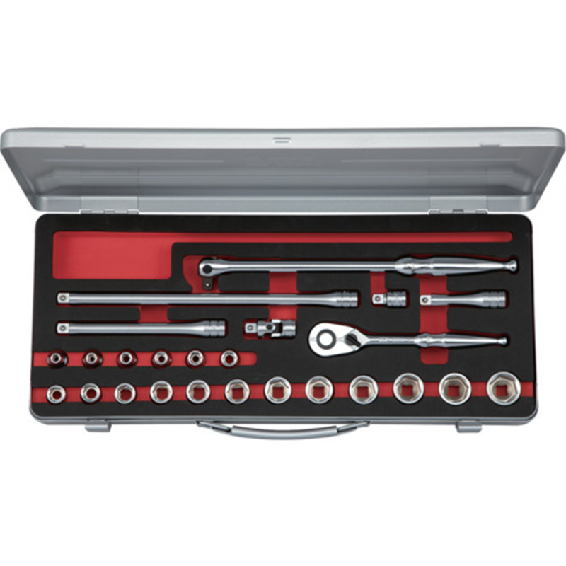 KTC 9.5sq.ソケットセット(六角)[25点] 1セット（ご注文単位1セット）【直送品】