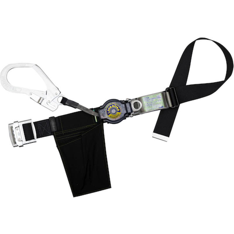 TSUYORON 胴ベルト型墜落制止用器具(巻取タイプ)ロック機構付き ロックリトラ 黒 Mサイズ 幅50MM×長さ1200MM 1本（ご注文単位1本）【直送品】