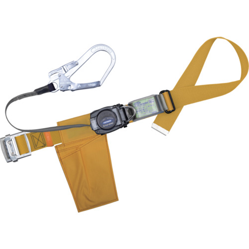 TSUYORON 胴ベルト型墜落制止用器具(巻取タイプ)ロック機構なし リトラ 黄 Mサイズ 幅50MM×長さ1200MM 1本（ご注文単位1本）【直送品】