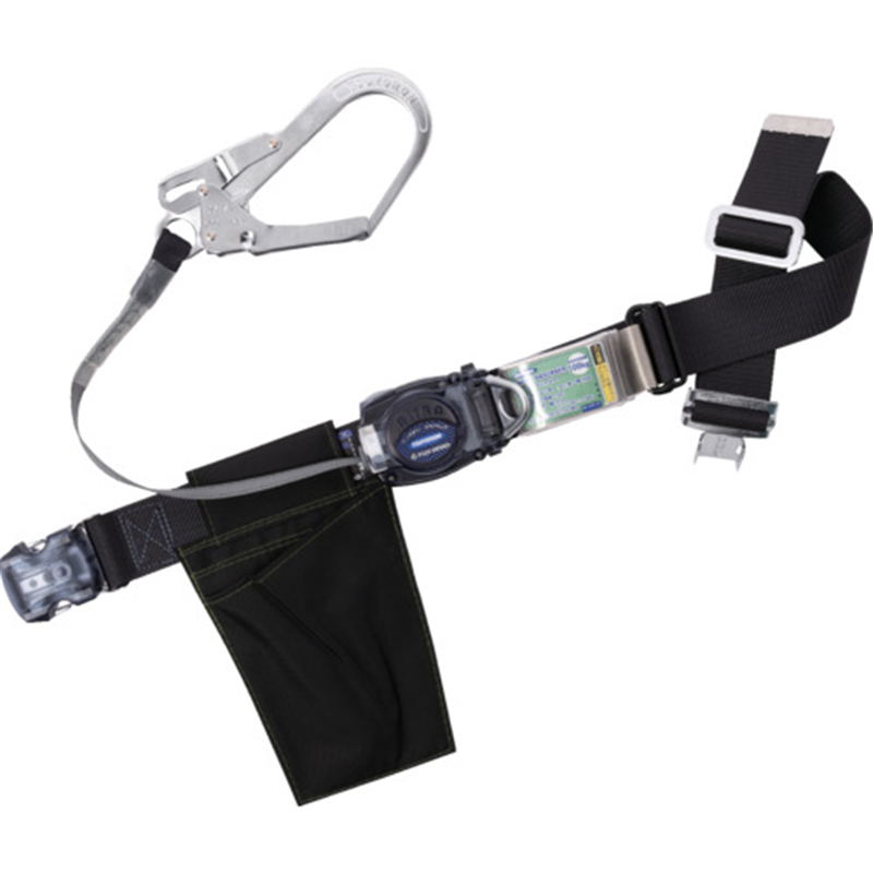 TSUYORON 胴ベルト型墜落制止用器具(巻取タイプ)ロック機構なし リトラ 黒 Lサイズ 幅50MM×長さ1400MM ワンタッチバックル仕様 1本（ご注文単位1本）【直送品】