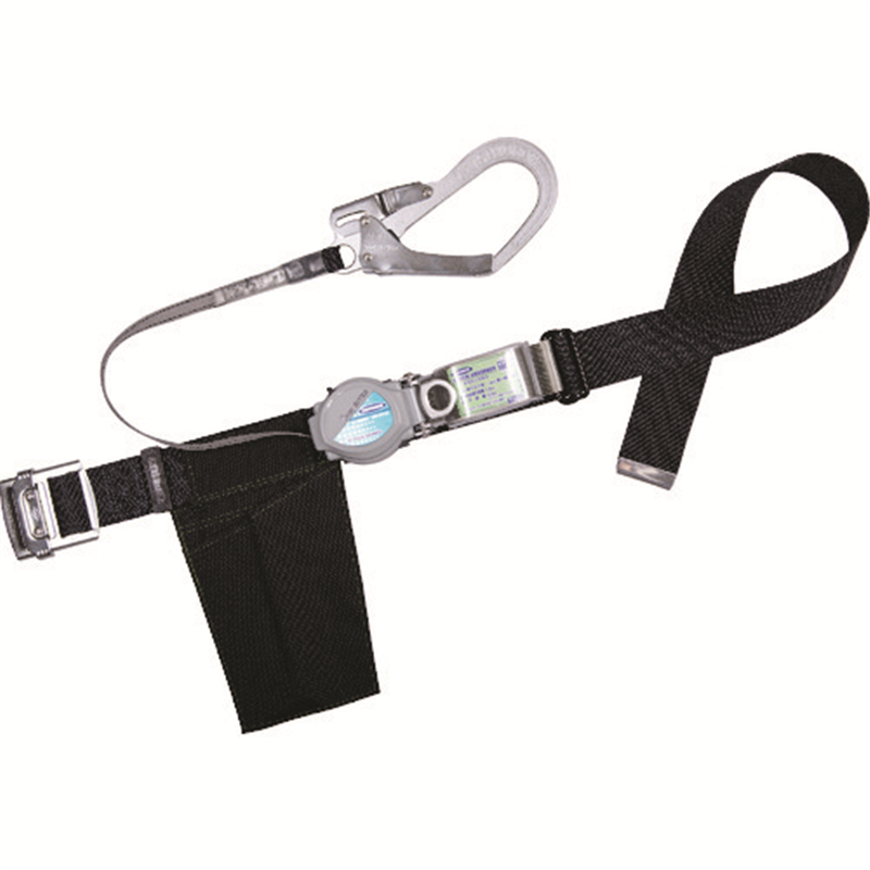 TSUYORON 胴ベルト型墜落制止用器具(巻取タイプ)ロック機構付き 2WAYリトラ 黒 Lサイズ 幅50MM×長さ1400MM 1本（ご注文単位1本）【直送品】