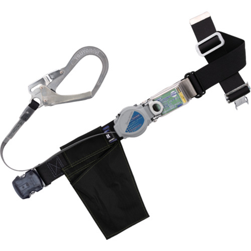 TSUYORON 胴ベルト型墜落制止用器具(巻取タイプ)ロック機構付き 2WAYリトラ 黒 Lサイズ 幅50MM×長さ1400MM ワンタッチバックル仕様 1本（ご注文単位1本）【直送品】