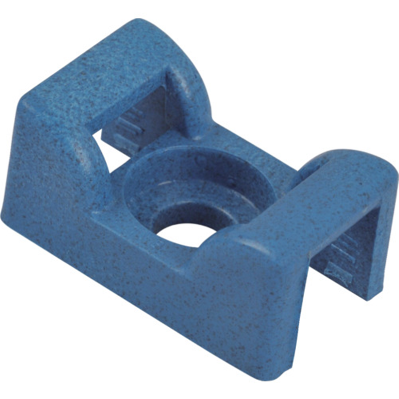 TY-Rap Ty-Rap(タイラップ)サドル型マウンティングベース金属検知器対応ナイロン(明青色) タイ幅最大4.8m 100個入り 1袋（ご注文単位1袋）【直送品】