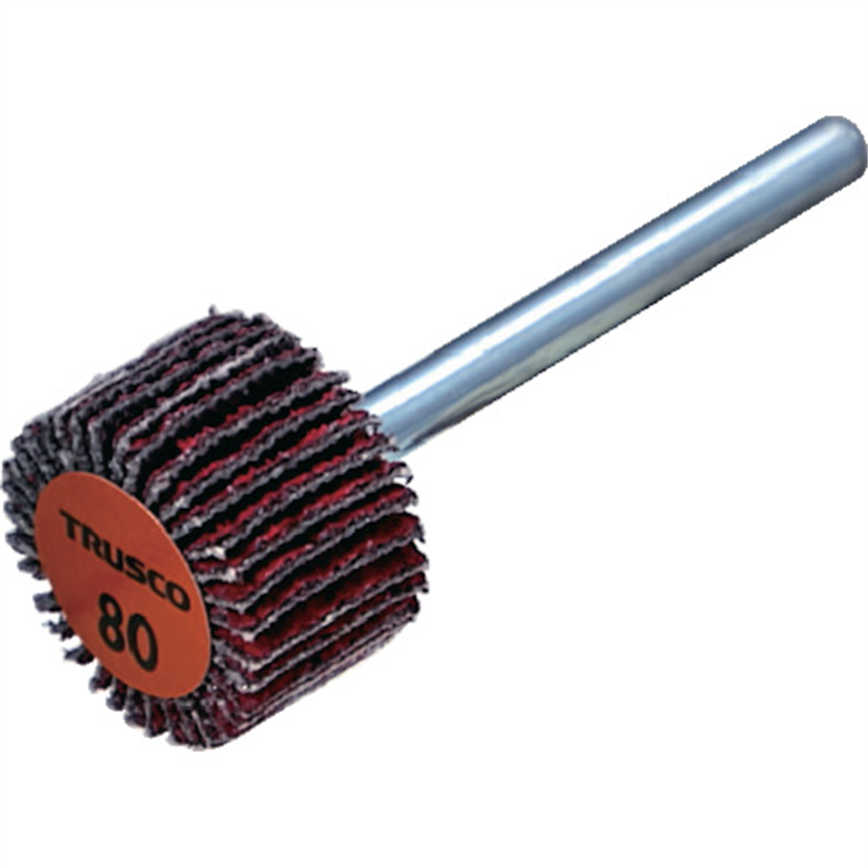 TRUSCO セラミックフラップホイール 軸径3mm #80 外径15×幅10×軸長30 (10個入) 1箱（ご注文単位1箱）【直送品】
