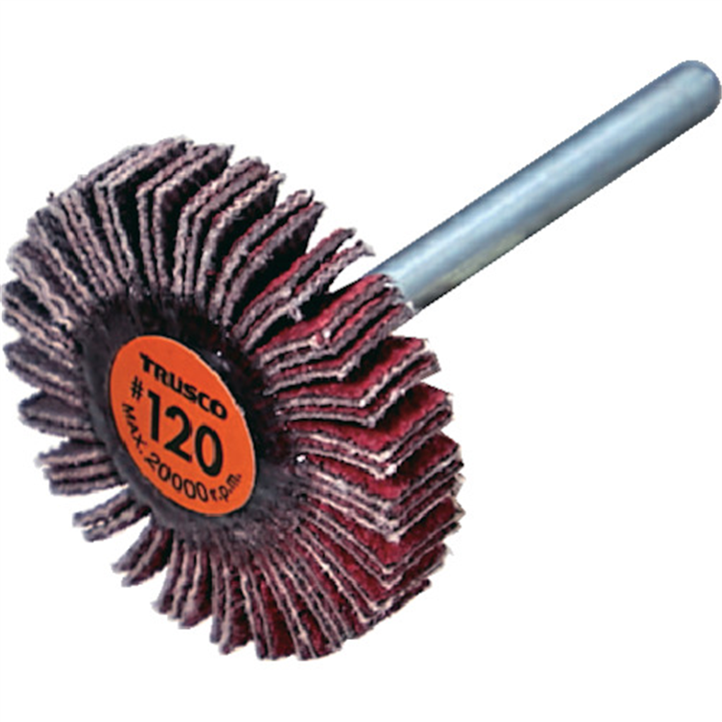 TRUSCO セラミックフラップホイール 軸径3mm #120 外径20×幅5×軸長30 (10個入) 1箱（ご注文単位1箱）【直送品】
