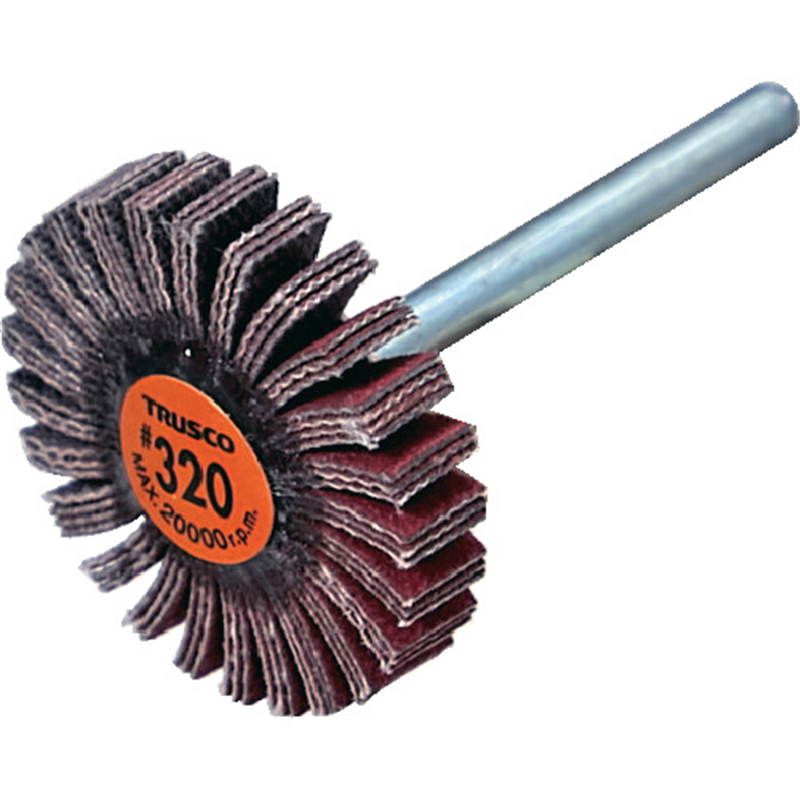 TRUSCO セラミックフラップホイール 軸径3mm #320 外径20×幅5×軸長30 (10個入) 1箱（ご注文単位1箱）【直送品】