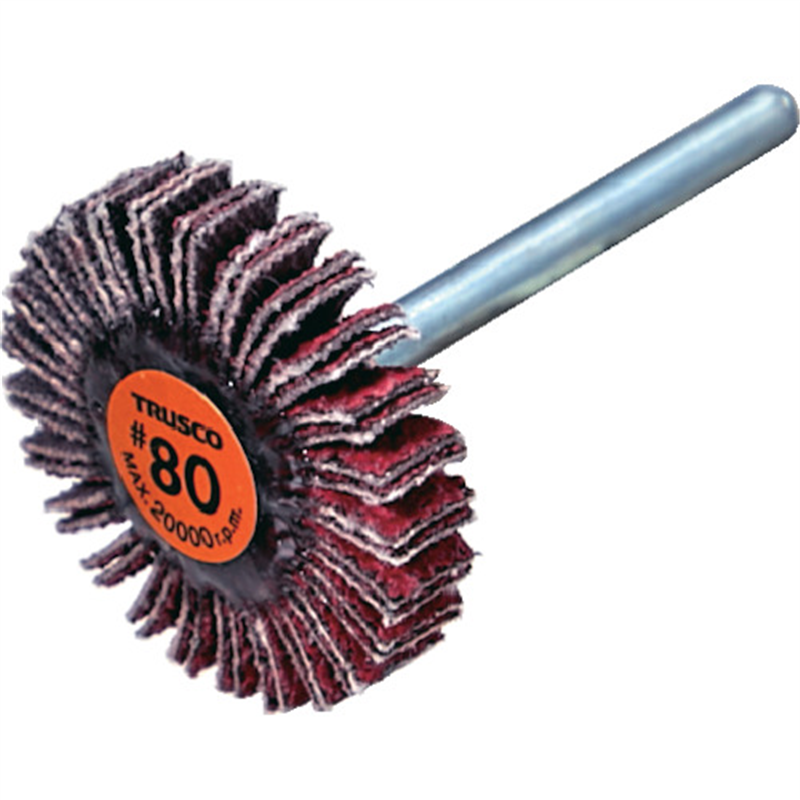TRUSCO セラミックフラップホイール 軸径3mm #80 外径20×幅5×軸長30 (10個入) 1箱（ご注文単位1箱）【直送品】
