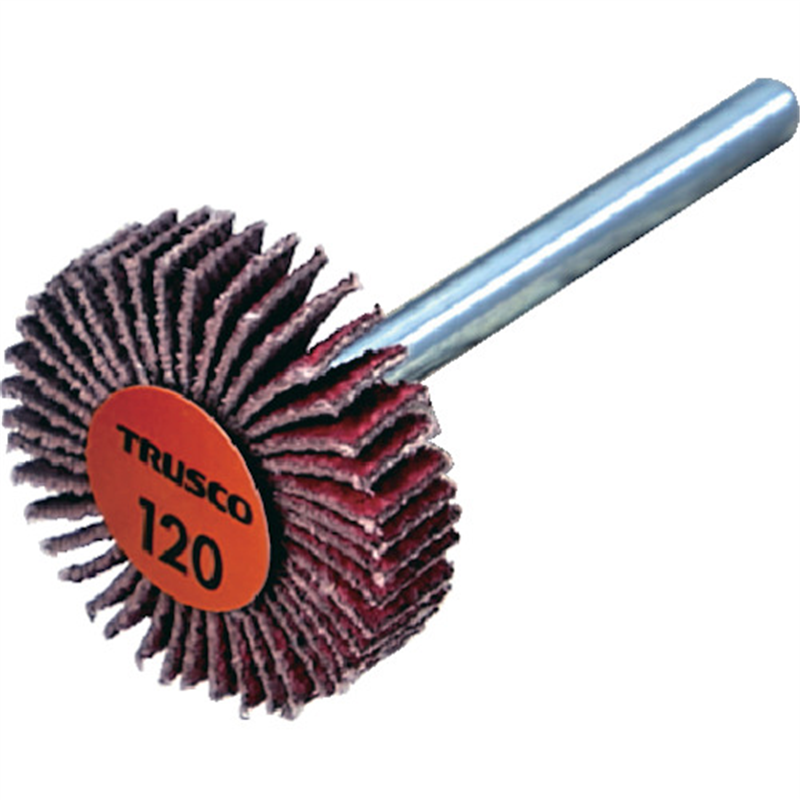 TRUSCO セラミックフラップホイール 軸径3mm #120 外径25×幅5×軸長30 (10個入) 1箱（ご注文単位1箱）【直送品】