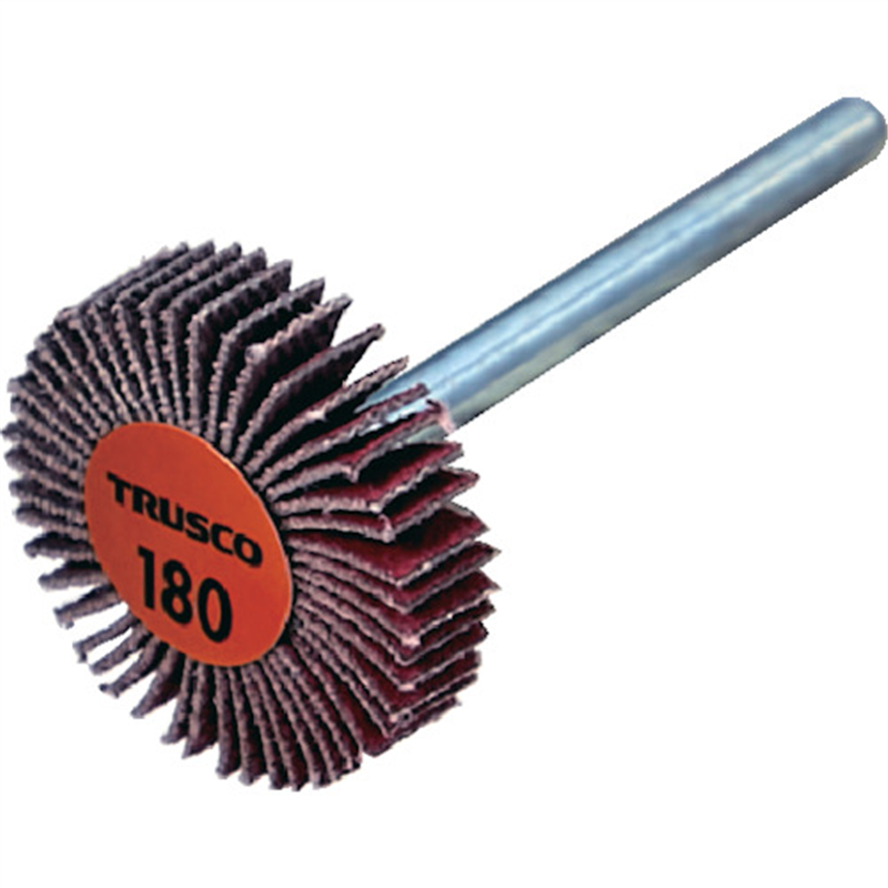 TRUSCO セラミックフラップホイール 軸径3mm #180 外径25×幅5×軸長30 (10個入) 1箱（ご注文単位1箱）【直送品】