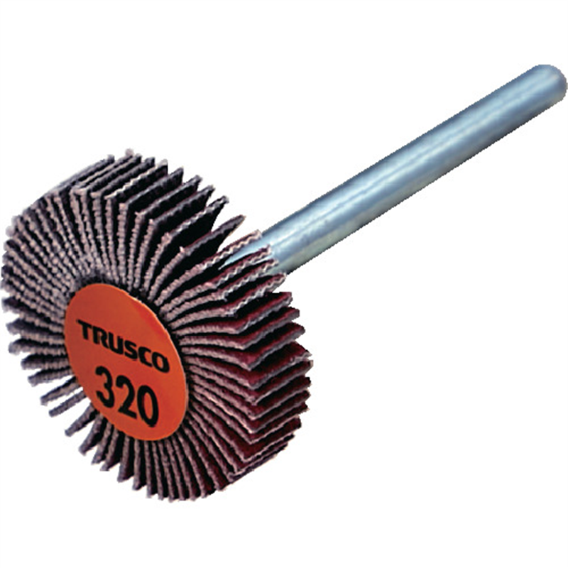 TRUSCO セラミックフラップホイール 軸径3mm #320 外径25×幅5×軸長30 (10個入) 1箱（ご注文単位1箱）【直送品】