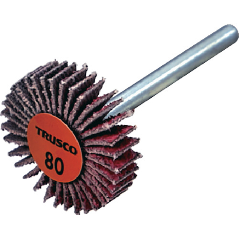 TRUSCO セラミックフラップホイール 軸径3mm #80 外径25×幅5×軸長30 (10個入) 1箱（ご注文単位1箱）【直送品】