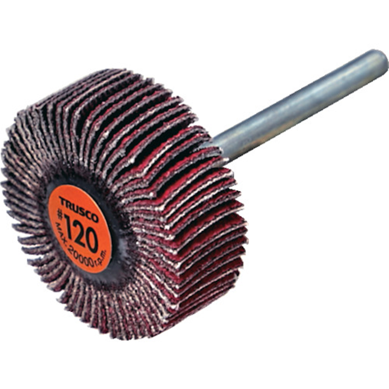 TRUSCO セラミックフラップホイール 軸径3mm #120 外径25×幅10×軸長30 (10個入) 1箱（ご注文単位1箱）【直送品】